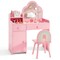 Kids Vanity Set, Cloud Shape Mirror, Storage and Pine Wood Stool